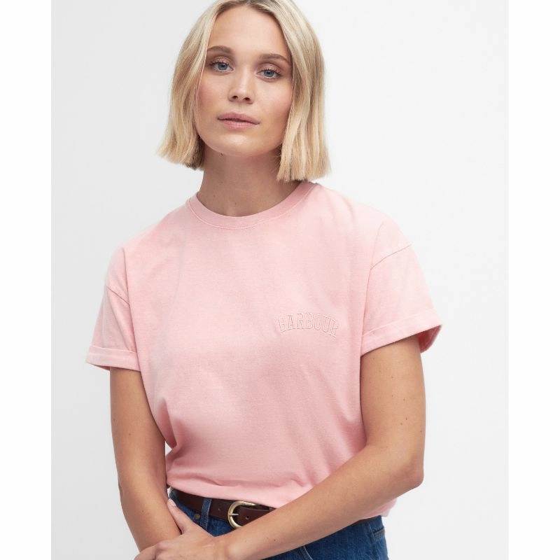 Trending Hot Deal Grab the Deal Now Barbour Sandgate Ladies T-Shirt - Shell Pink
