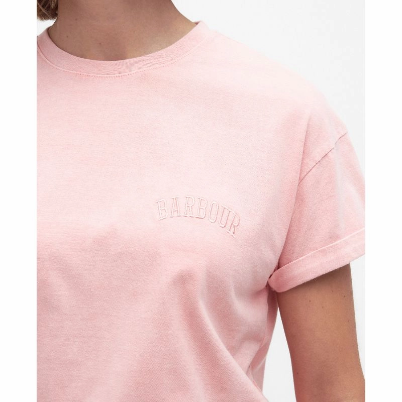 Barbour Sandgate Ladies T-Shirt - Shell Pink Shop the Savings Now