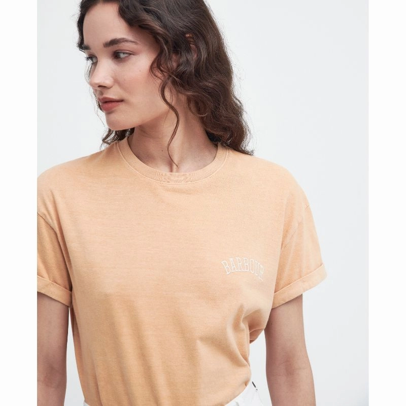 Hot Pick Sale Dont Wait Save Today Barbour Sandgate Ladies T-Shirt - Soft Apricot