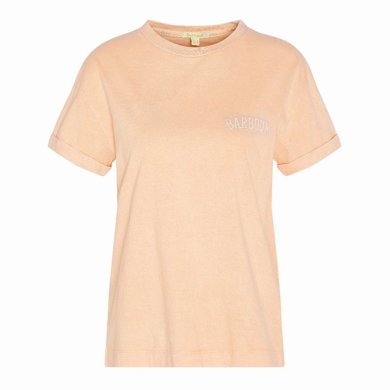 Barbour Sandgate Ladies T-Shirt - Soft Apricot Mega Savings Now
