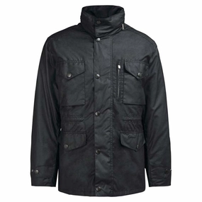 Deal Frenzy Today Weekend Flash Offer Barbour Sapper Mens Waxed Jacket - Black/Classic