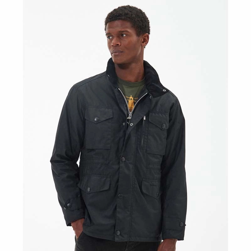 Flash Discount Today Shop Save Today Barbour Sapper Mens Waxed Jacket - Black/Classic