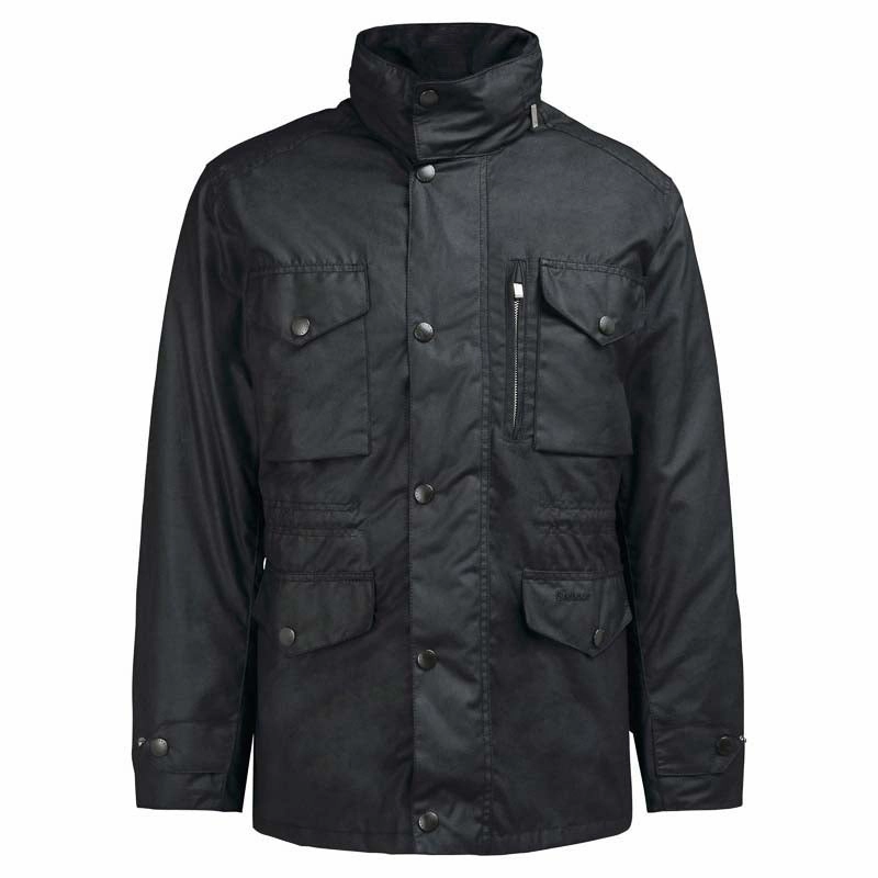 Deal Frenzy Today Weekend Flash Offer Barbour Sapper Mens Waxed Jacket - Black/Classic