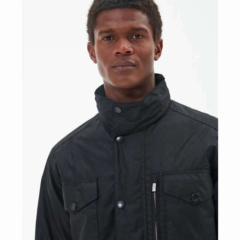 Barbour Sapper Mens Waxed Jacket - Black/Classic Best Price Online