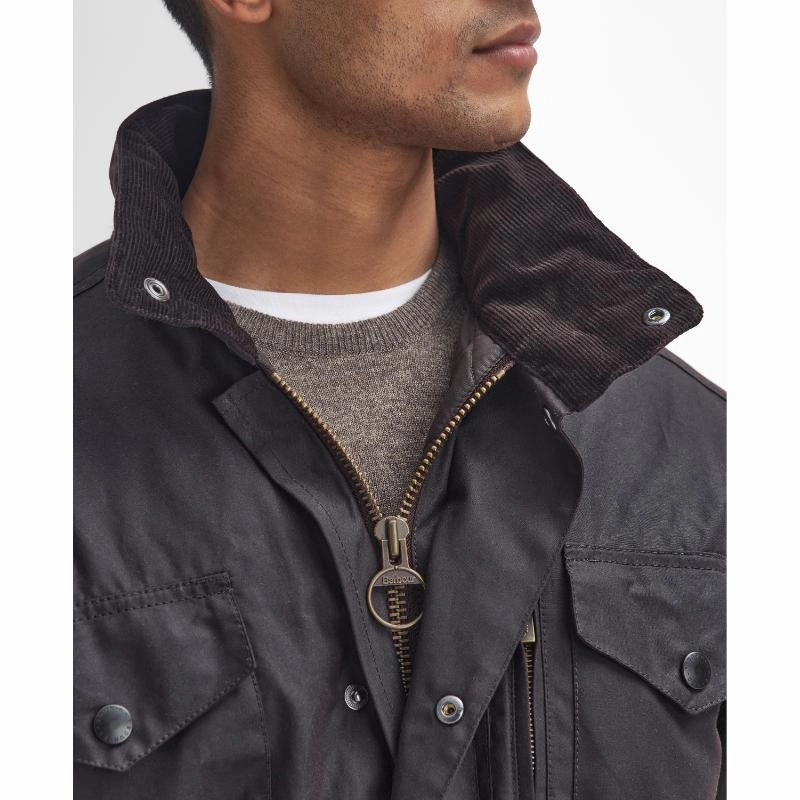 Barbour Sapper Mens Waxed Jacket - Rustic/Classic Clearance Blowout