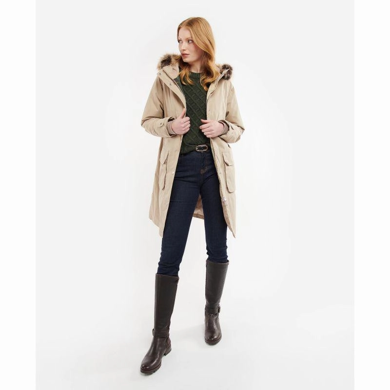 Barbour Scarlet Ladies Waterproof Coat - Sand Dune/Ancient EndofWeek Deals