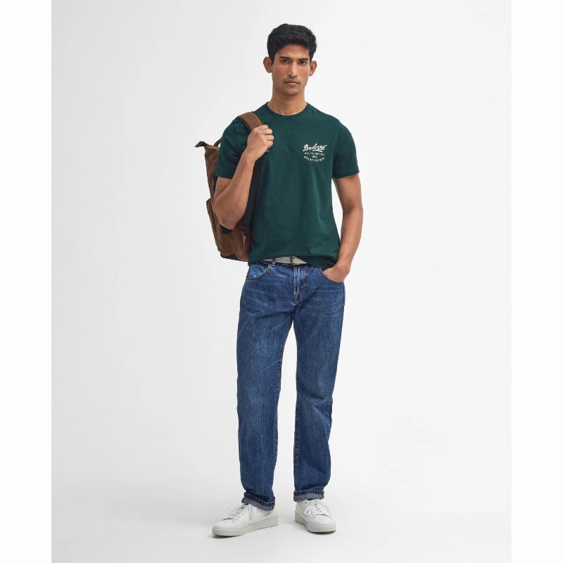 Dont Miss Big Savings Trending Now Discount Barbour Script Graphic Mens T-Shirt - Seaweed