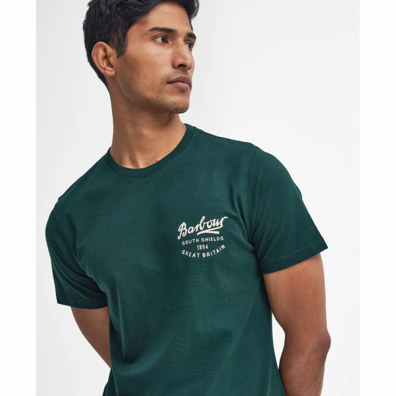 Barbour Script Graphic Mens T-Shirt - Seaweed Hot Item Clearance