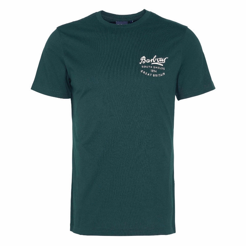 Barbour Script Graphic Mens T-Shirt - Seaweed Gift Ideas Galore