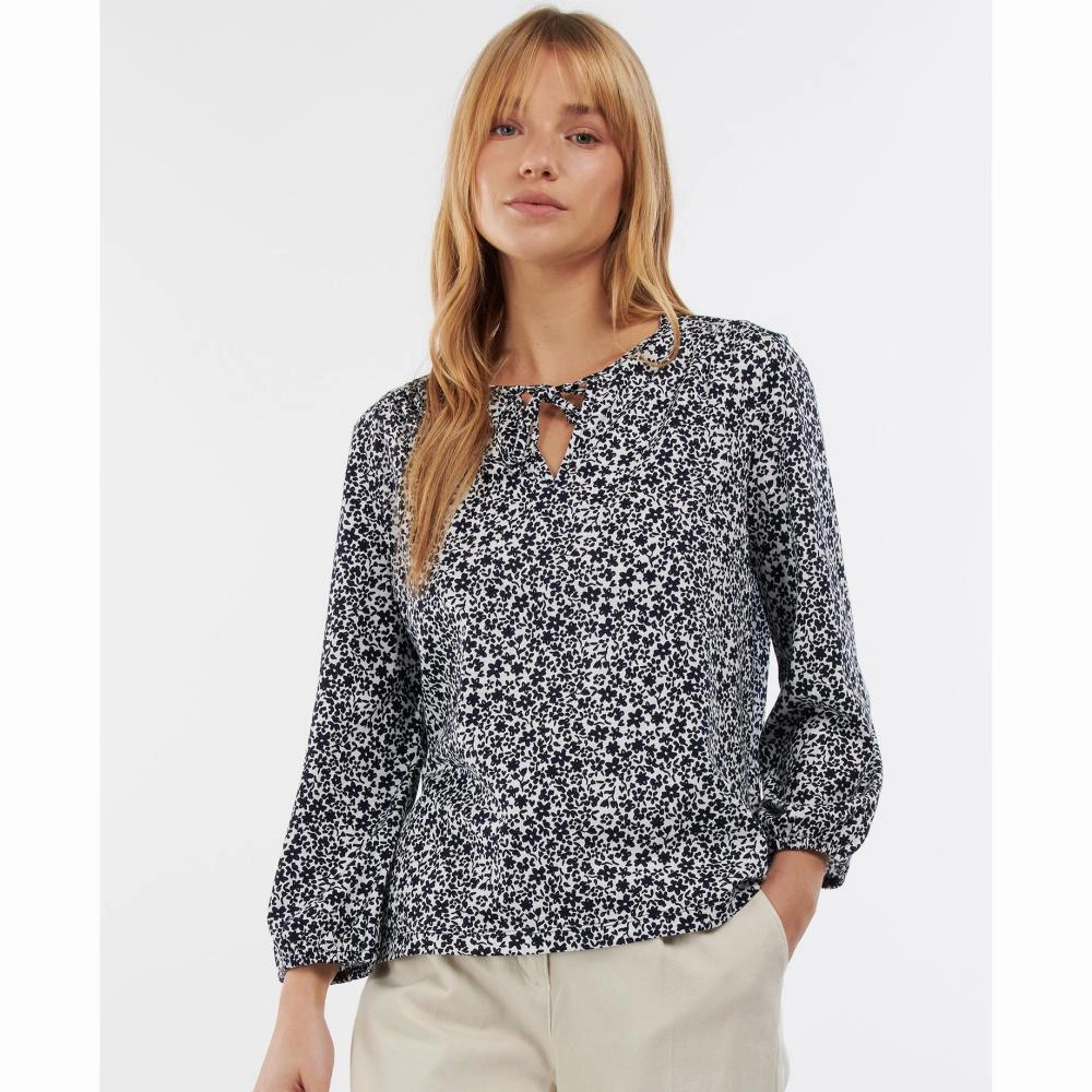 Barbour Seaholly Ladies Blouse - White/Indigo Best Deal Today