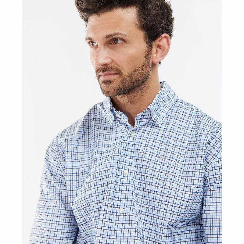 Barbour Shadwell Mens Country Active Regular Fit Shirt - Blue Today Only Special Instant Discount