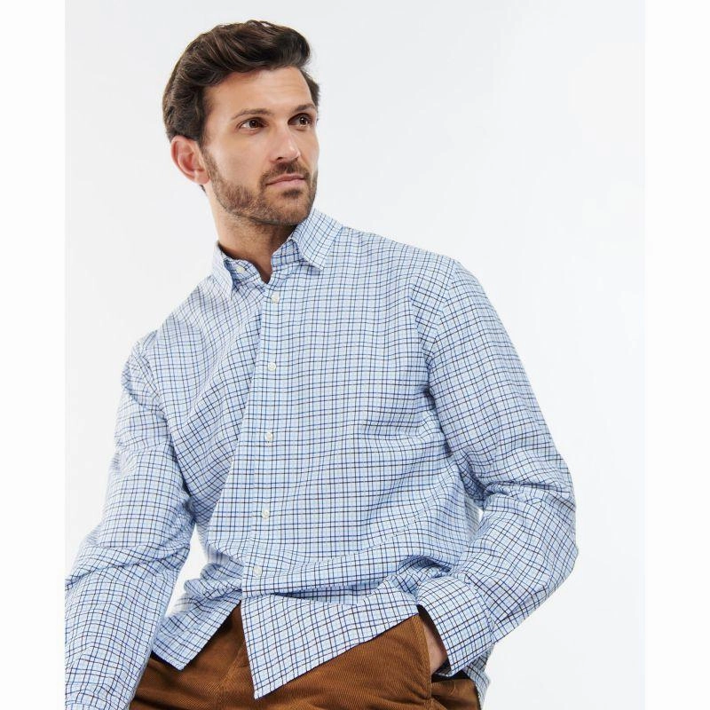Big Savings Today Barbour Shadwell Mens Country Active Regular Fit Shirt - Blue