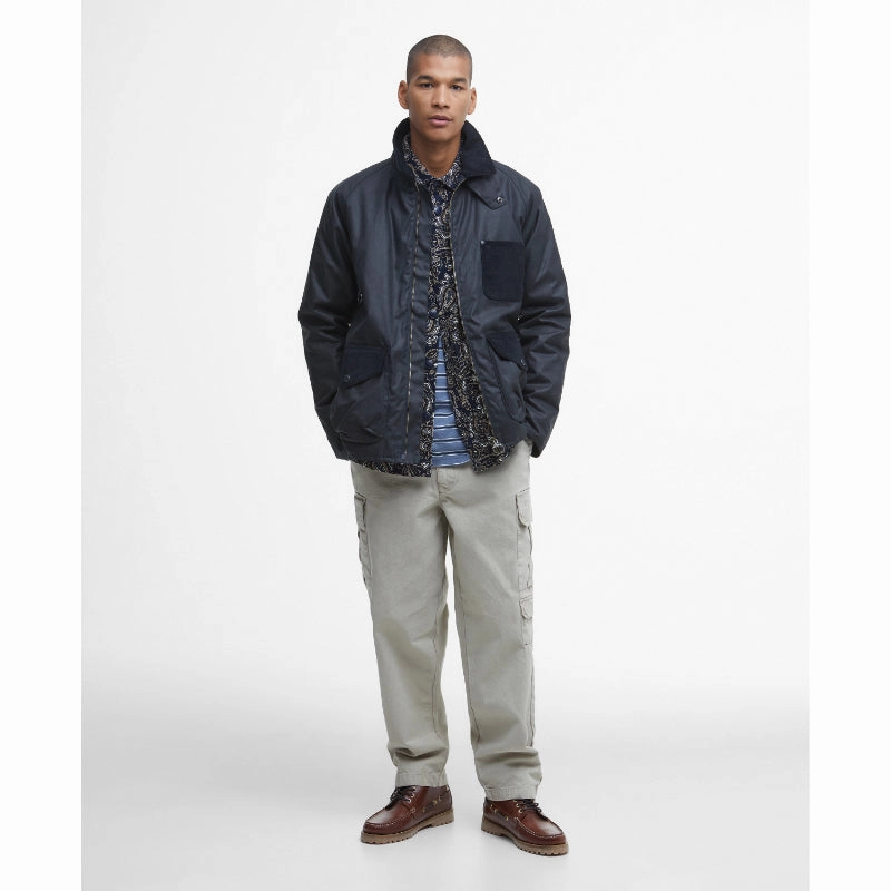 Limited Stock Deals Barbour Shoreman Spey Mens Wax Jacket - Navy