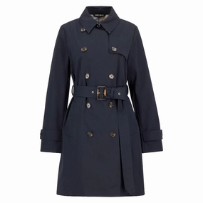 Grab Todays Deal Todays Special Picks Barbour Short Greta Ladies Showerproof Trench - Dark Navy/Hessian Tartan