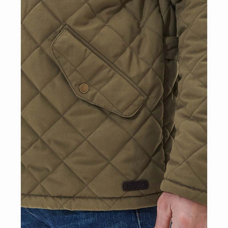 Special Occasion Discount Barbour Shoveler Mens Waterproof Quilted Jacket - Clay