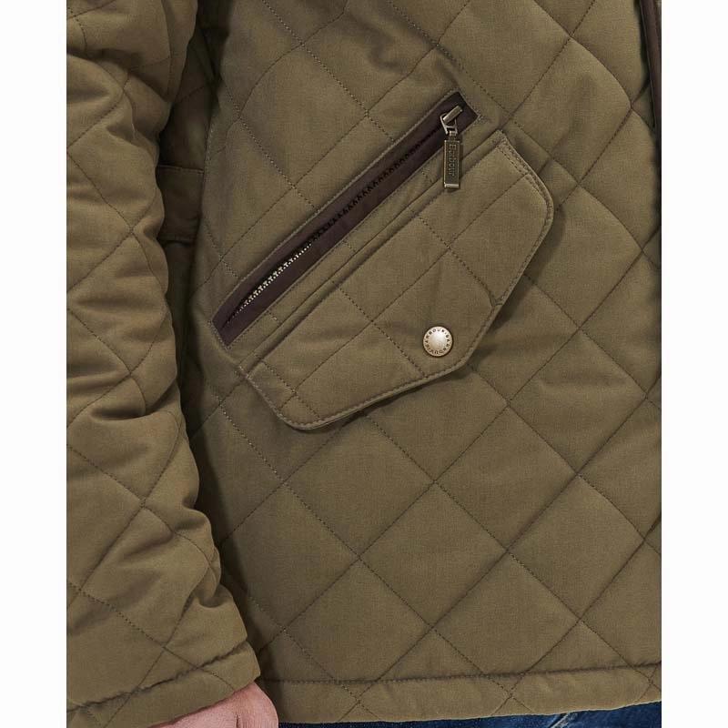 Barbour Shoveler Mens Waterproof Quilted Jacket - Clay Hot Deal Alert Instant Hot Deal
