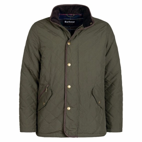 Shop Grab Offer Sweet Deal Today Barbour Shoveler Mens Waterproof Quilted Jacket - Dark Olive