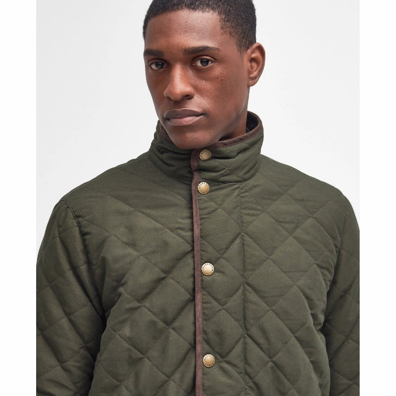 Barbour Shoveler Mens Waterproof Quilted Jacket - Dark Olive Special Deals Online Clearance Sale Now