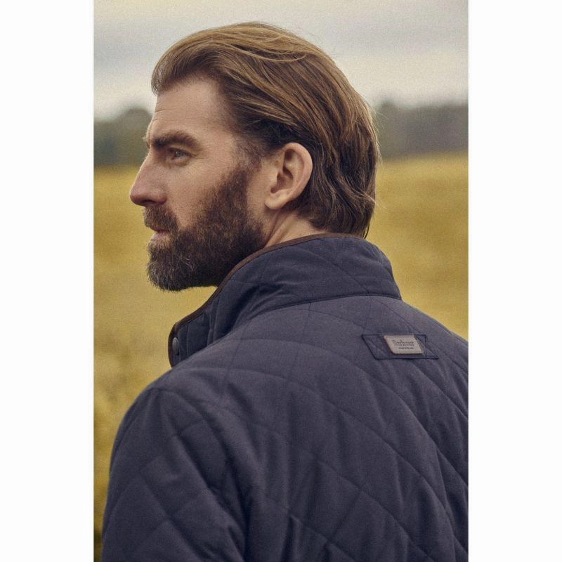 Barbour Shoveler Mens Waterproof Quilted Jacket - Navy Price Drop Frenzy