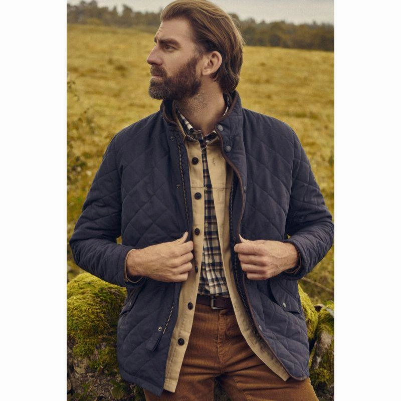 New Arrival Discount Best Deal Today Barbour Shoveler Mens Waterproof Quilted Jacket - Navy
