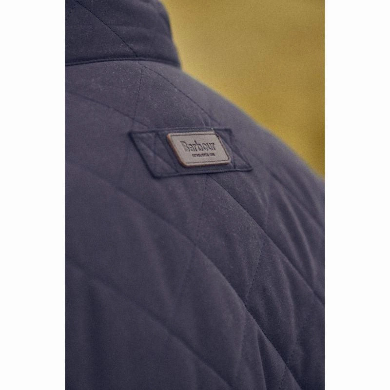 Barbour Shoveler Mens Waterproof Quilted Jacket - Navy Hot Clearance Now