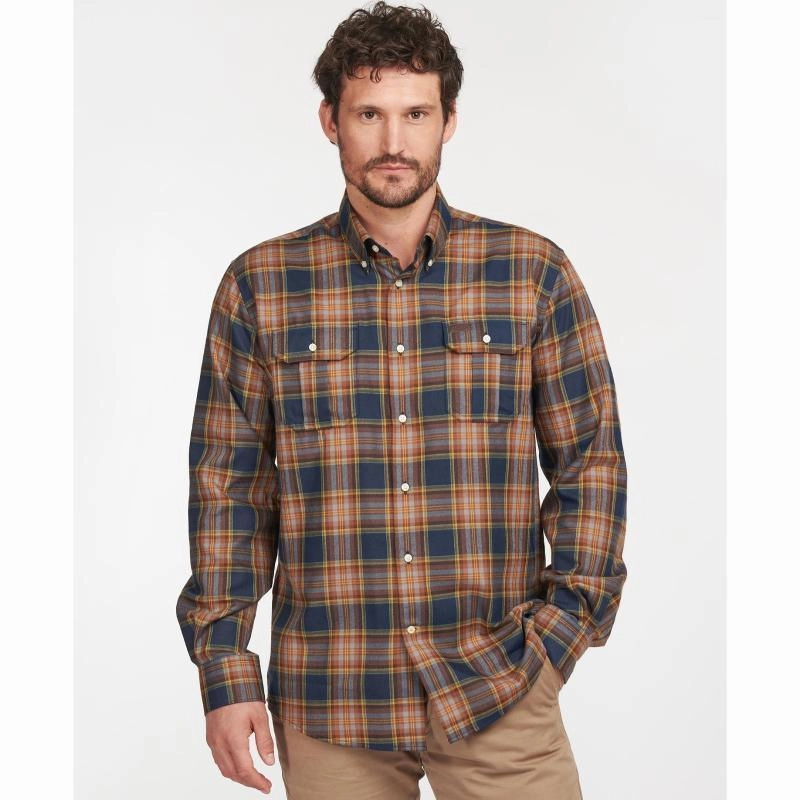 Grab Save Today Gift Sale Event Barbour Singsby Thermo Weave Mens Shirt - Navy