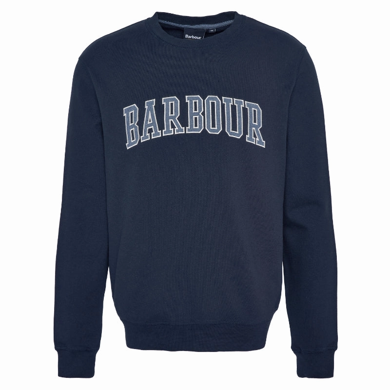 Exclusive Online Discount Barbour Skipton Relaxed Fit Crew Neck Mens Sweatshirt - Navy
