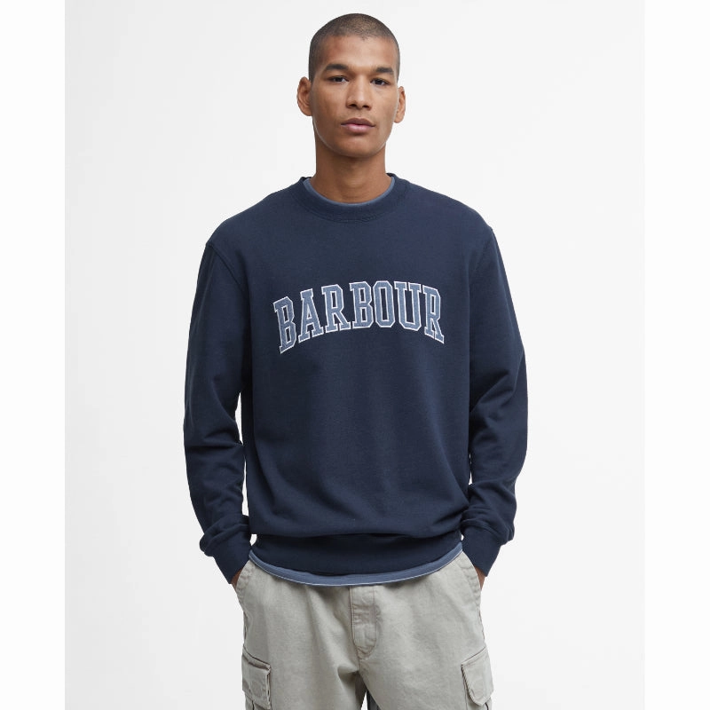Barbour Skipton Relaxed Fit Crew Neck Mens Sweatshirt - Navy Clearance Alert Now Deal Frenzy Today