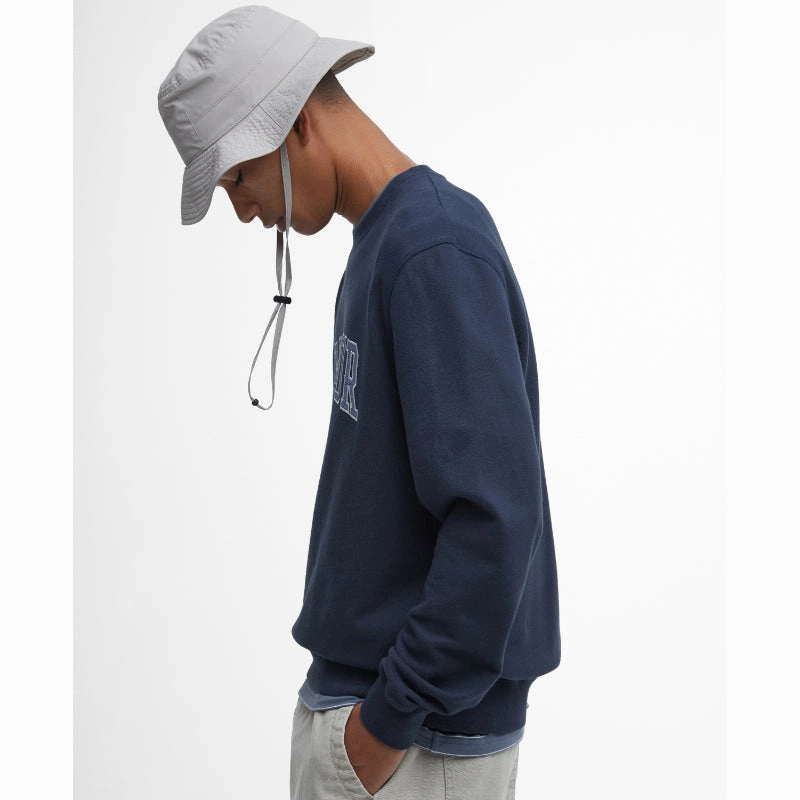 Dont Miss This Offer Trending Hot Picks Barbour Skipton Relaxed Fit Crew Neck Mens Sweatshirt - Navy