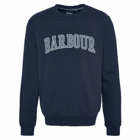 Exclusive Online Discount Barbour Skipton Relaxed Fit Crew Neck Mens Sweatshirt - Navy