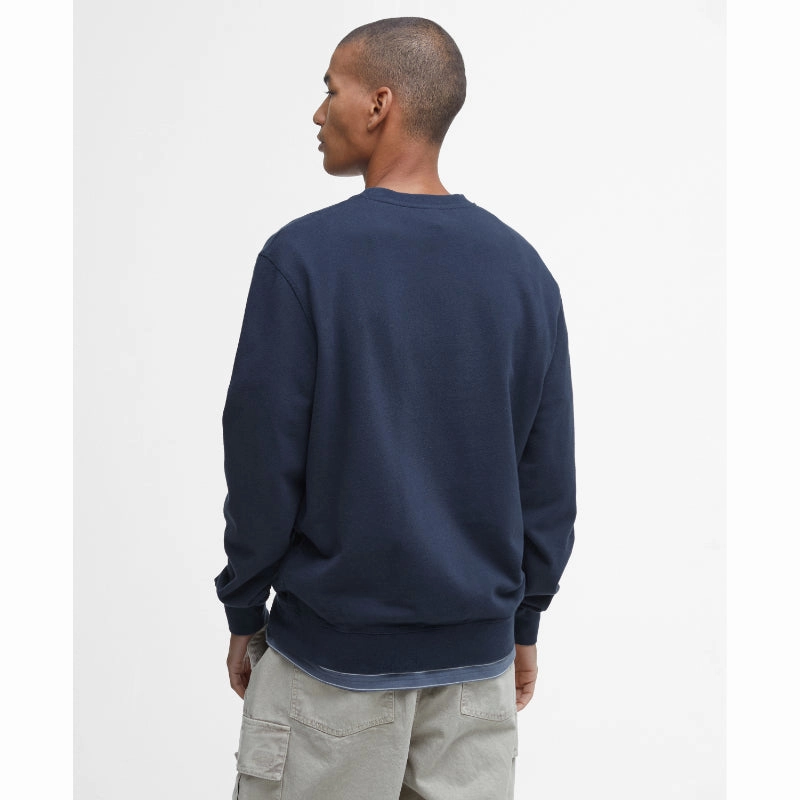 Steal the Deal Now Online Exclusive Steal Barbour Skipton Relaxed Fit Crew Neck Mens Sweatshirt - Navy