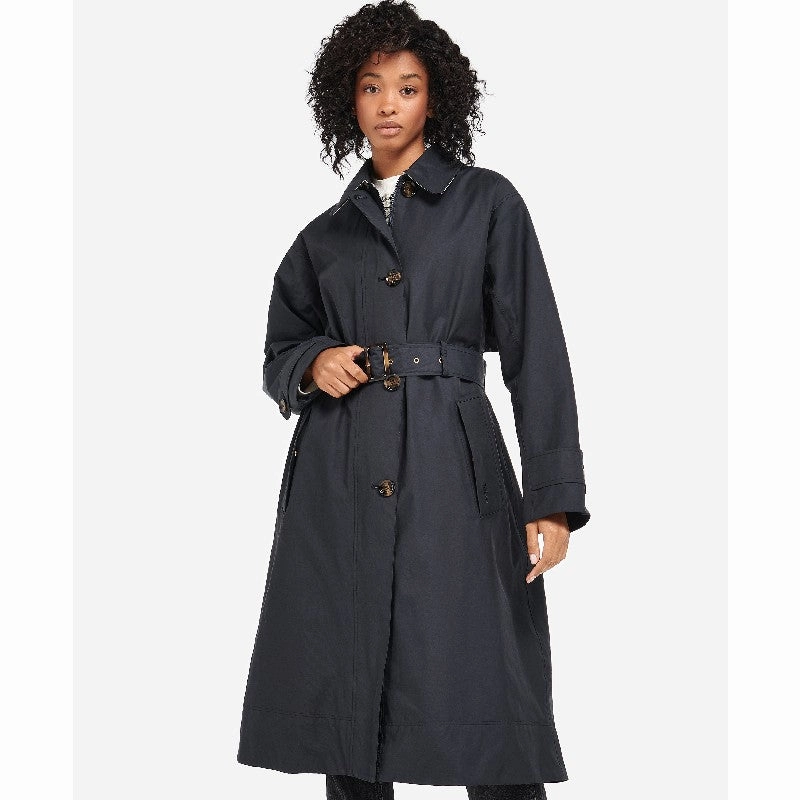 Save Today Only Dont Wait Save Barbour Somerland Ladies Trench Jacket - Dark Navy/Ancient Poplar