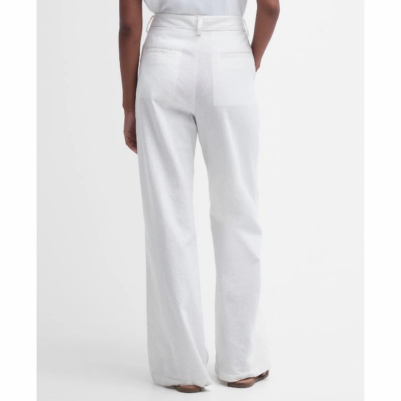 Barbour Somerland Ladies Trousers - White New Arrival Discount