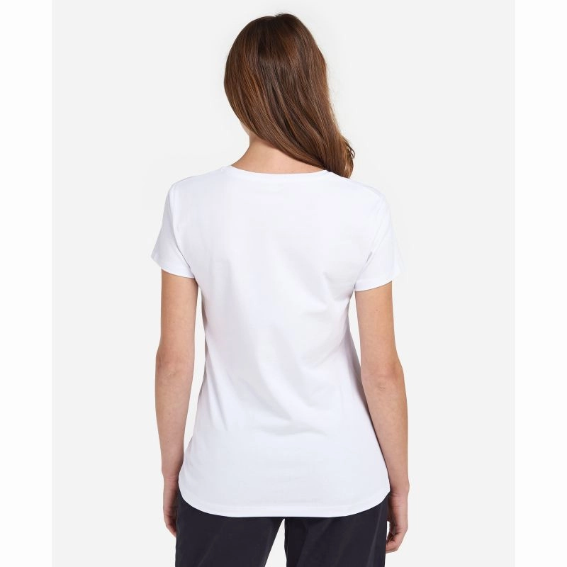 Barbour Southport Ladies T-Shirt - White Grab Your Deal Today Trending Today Steal