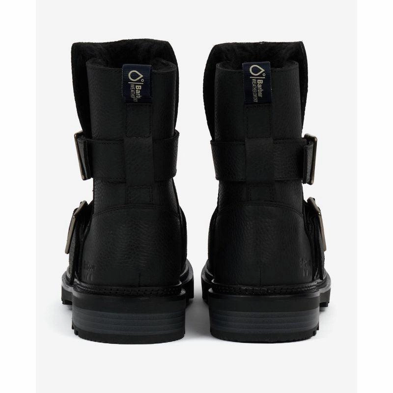 Barbour Spear Ladies Waterproof Biker Boots - Black Limited Offer Alert Limited Edition Offer