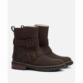 Grab Save Today MustHave Gift Ideas Barbour Spear Ladies Waterproof Biker Boots - Dark Brown