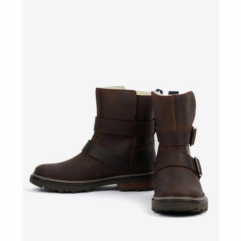 Mega Savings Now Barbour Spear Ladies Waterproof Biker Boots - Dark Brown