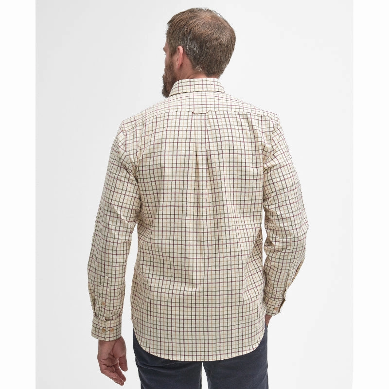 Barbour Sporting Tattersall Mens Shirt - Red / Khaki Limited Time Discount