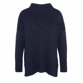 Barbour Stitch Guernsey Ladies Knitted Cape - Navy Exclusive Holiday Deal