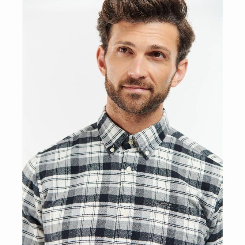 Save More Now Exclusive Hot Pick Barbour Stonewell Mens Tailored Fit Shirt - Grey Marl