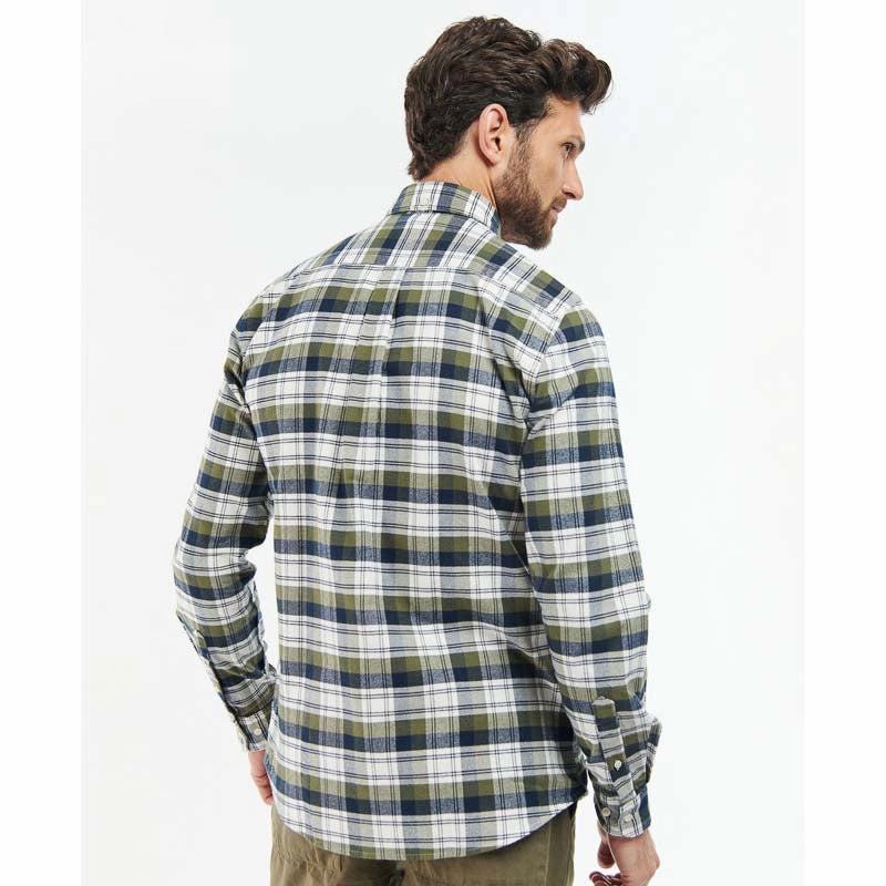 Instant Savings Deal Barbour Stonewell Mens Tailored Fit Shirt - Olive