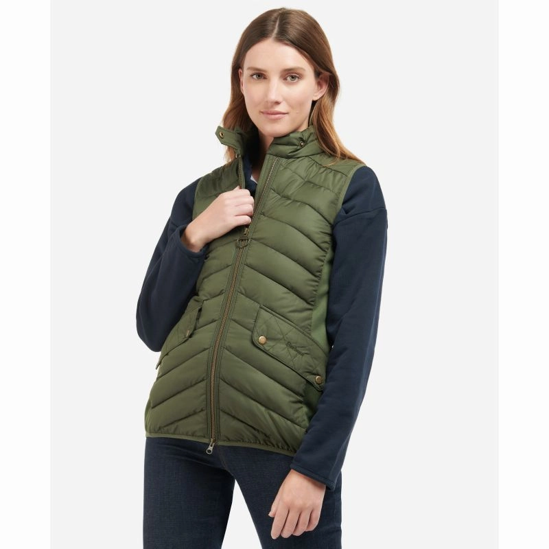 Save Today Event Barbour Stretch Cavalry Ladies Gilet - Olive/Olive Marl