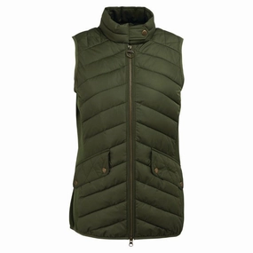 Save Big Online Barbour Stretch Cavalry Ladies Gilet - Olive/Olive Marl