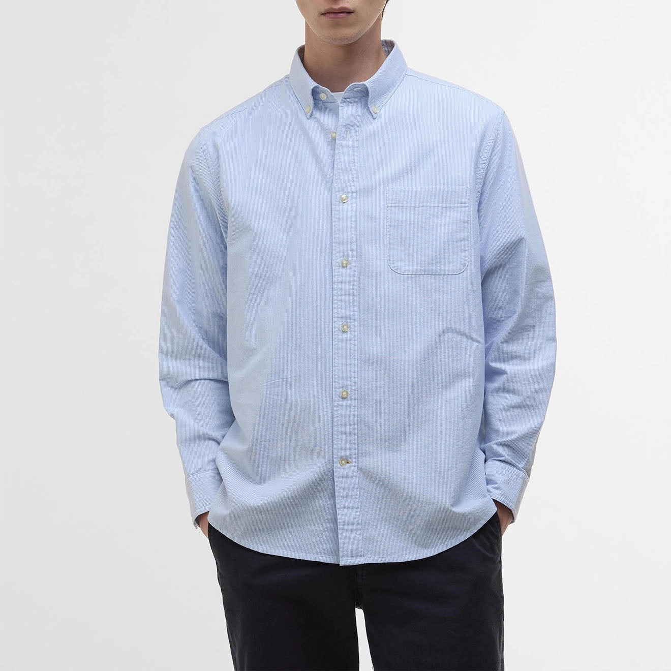 Barbour Striped Dunand Fit Oxford Shirt Sky Blue Exclusive Online Offer Surprise Offer Now