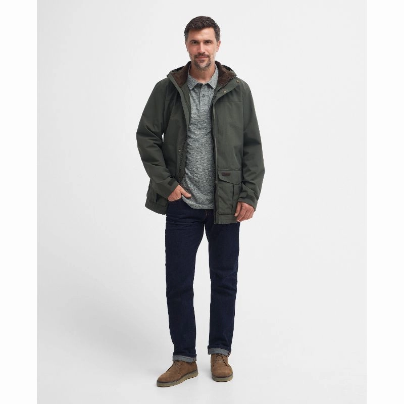 Big Price Drop Exclusive Online Discount Barbour Summer Brockstone Mens Waterproof Jacket - Olive