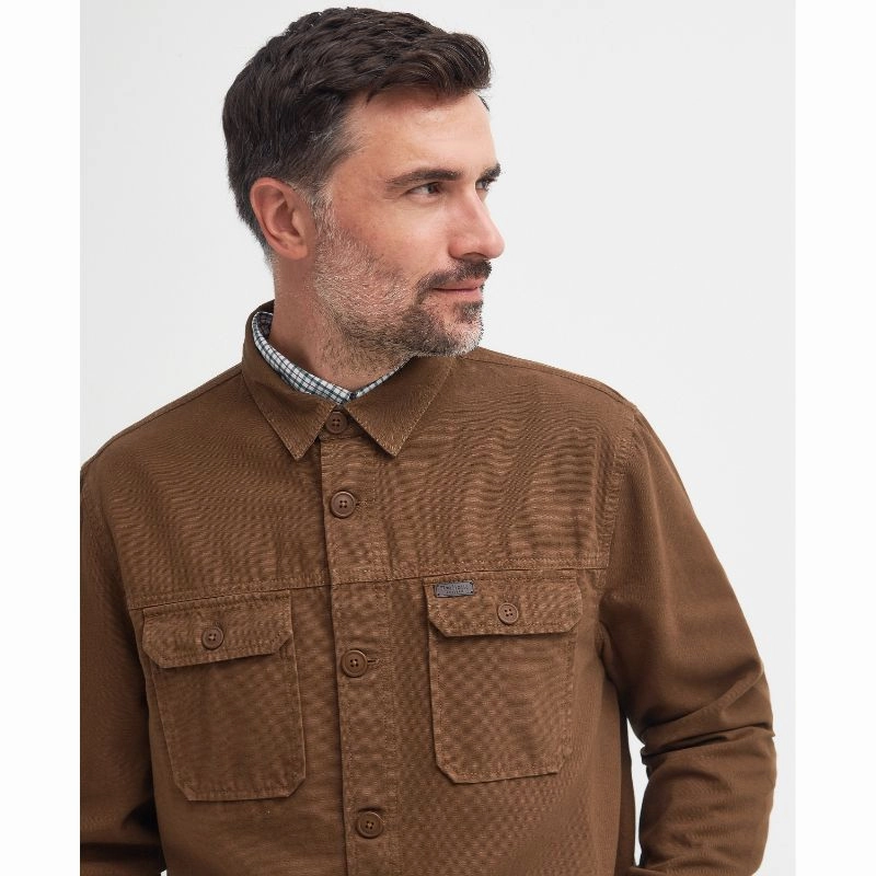 Barbour Swindale Mens Overshirt - Dark Sand Limited Time Steal