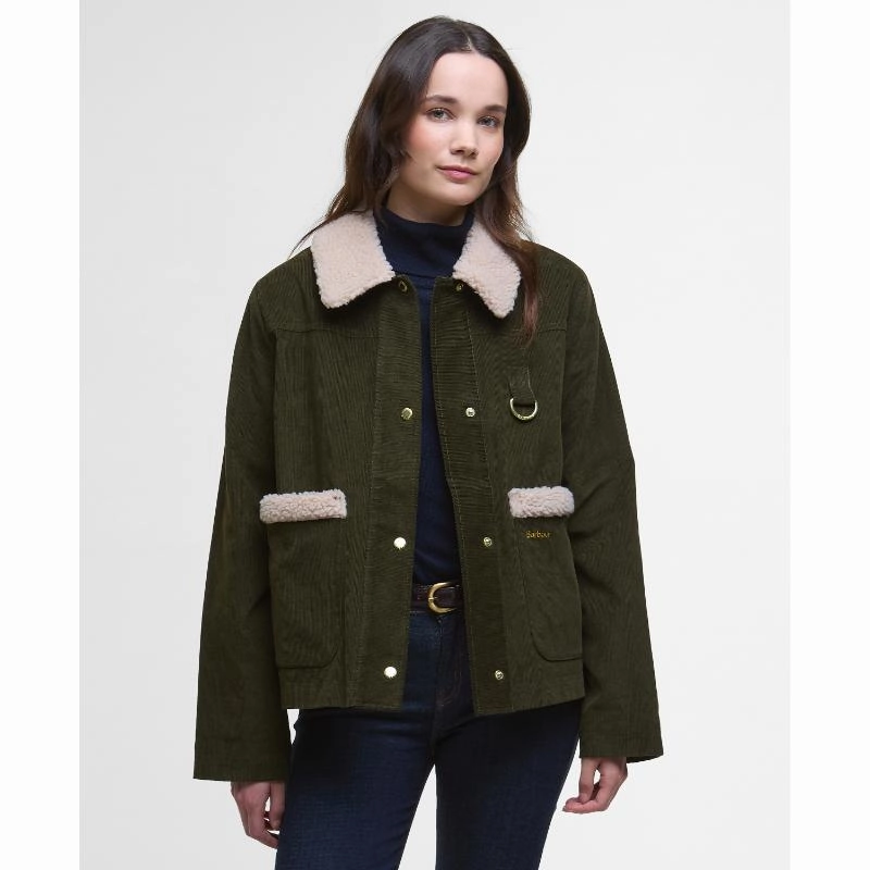 Shop Save Today Perfect Gift Sale Barbour Tabitha Ladies Casual Jacket - Olive