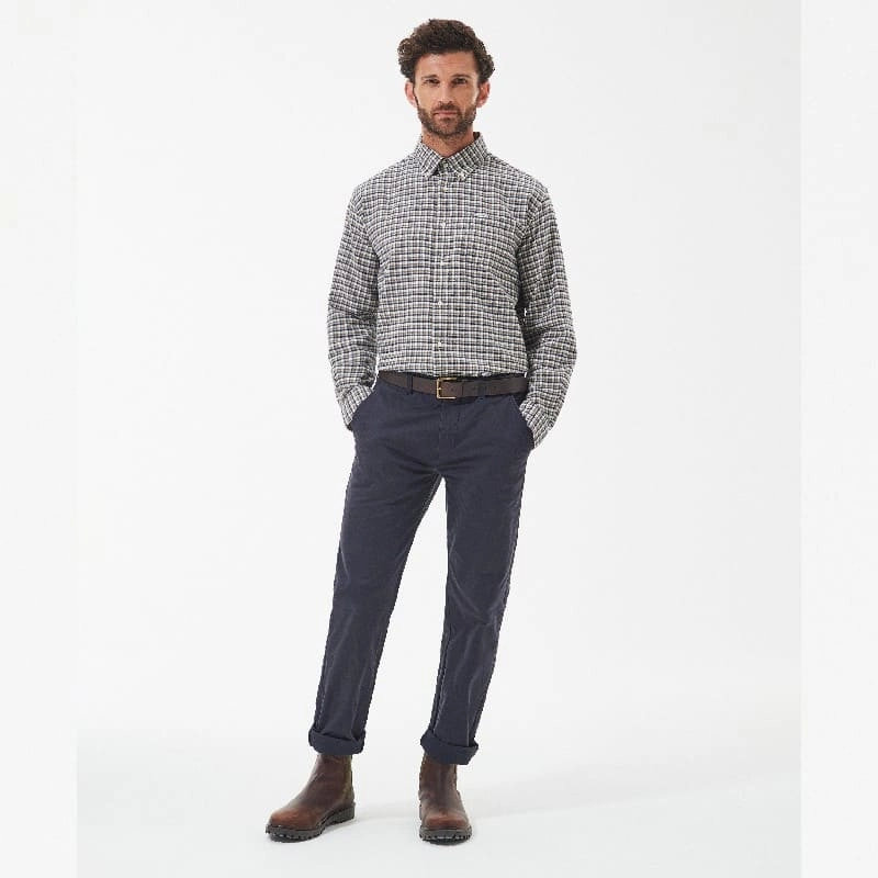 Todays Hot Pick Instant Savings Inside Barbour Tanlaw Mens Shirt - Whisper White