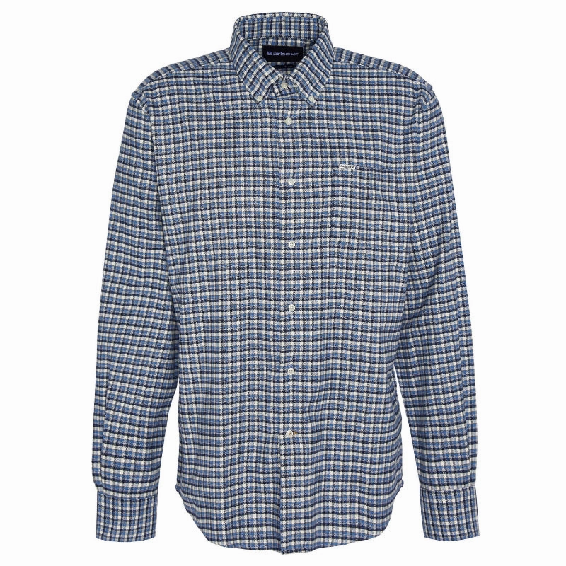 Best Deal Online Hot Deal Alert Barbour Tanlaw Regular Fit Mens Shirt - Blue