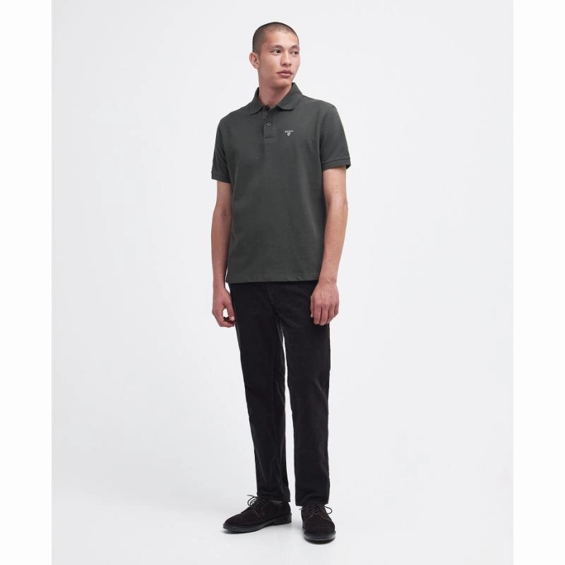 Limited Time Sale Barbour Tartan Pique Mens Polo Shirt - Forest Green
